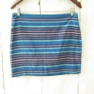 Gap Skirt 6 S M Blue Serape Stripe Mini